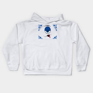 Cartoon one eyed face Kids Hoodie